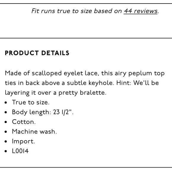 MADEWELL Eyelet Keyhole Peplum Top in Black - Picture 14 of 14